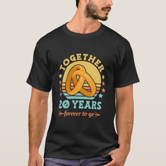 T-shirt Ensemble 20 Ans Pour Toujours Aller 20E Mariage An (Devant)