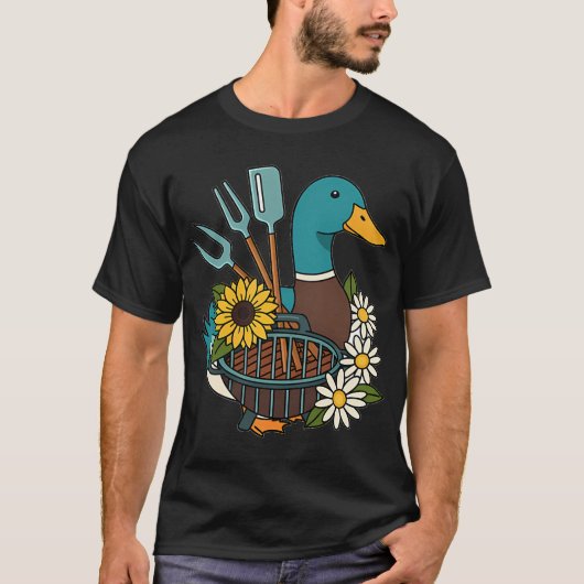 T-shirt Ensemble cadeau d'outils de grillade Duck (Devant)