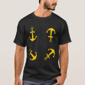 T-shirt Ensemble d'Ancres en bateau doré (Devant)