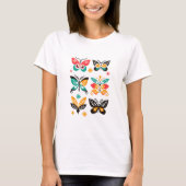 T-shirt Ensemble d'art abstrait papillon coloré (Devant)