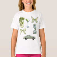 Ensemble d'autocollants esthétiques Green Coquette