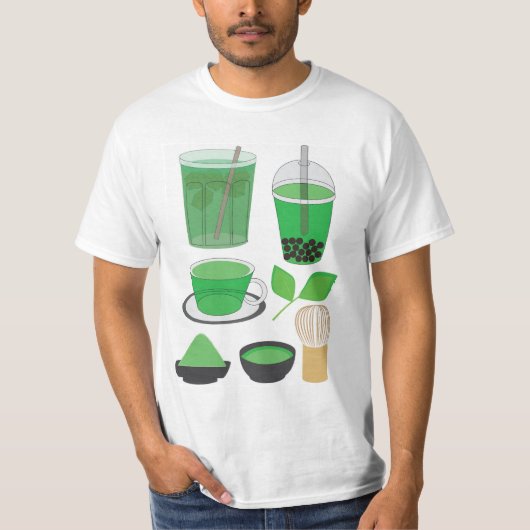 T-shirt Ensemble de boissons Matcha (Devant)
