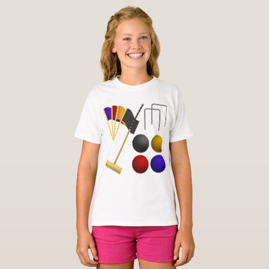 T-Shirt Ensemble de Croquet Filles (Devant entier)