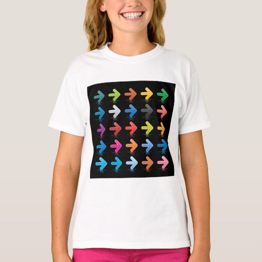 T-shirt Ensemble de flèches brillantes, pointeurs directio (Devant)