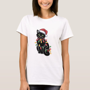 T-shirt Ensemble de Noël pour amateur de chat noir Cadeau