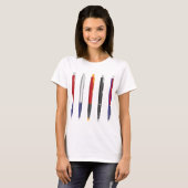 T-shirt Ensemble de stylos à bille colorés (Devant entier)