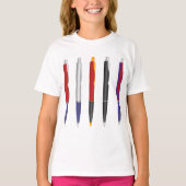 T-shirt Ensemble de stylos à bille colorés (Devant)