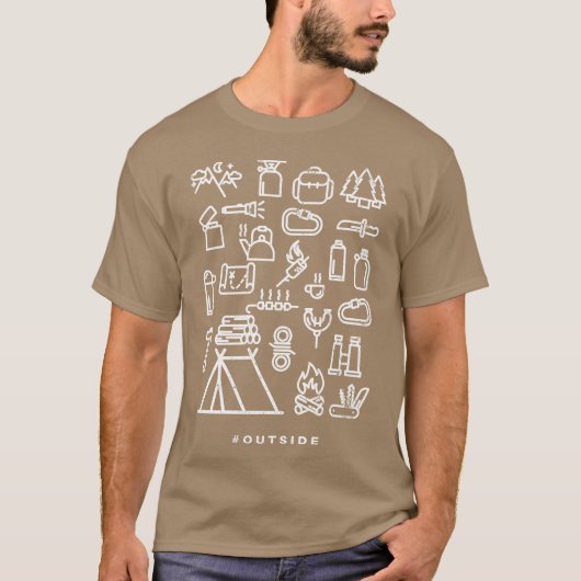 T-shirt Ensemble d'icônes Campingrail rétro (Devant)
