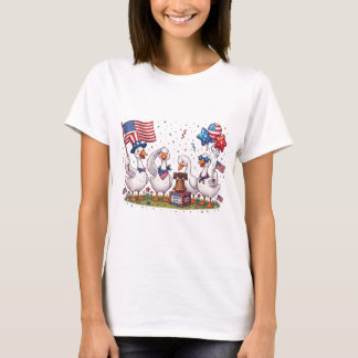 T-shirt Ensemble d'oie patriotique 4 juillet USA
