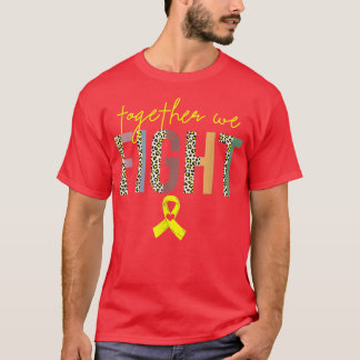 T-shirt Ensemble, nous combattons l'or de sensibilisation 