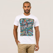 T-shirt Ensemble, Nous Explorons : Aventure Await" (Devant entier)