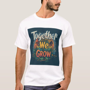 T-shirt Ensemble, nous grandissons - Vibrant travail d'art