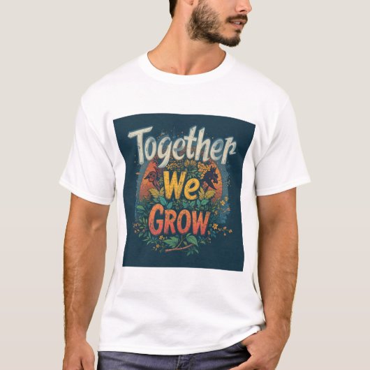 T-shirt Ensemble, nous grandissons - Vibrant travail d'art (Devant)