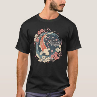 T-shirt Enso cercle Koi Fish Pond