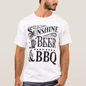 T-shirt Ensoleillement, Bière et BBQ (Devant)