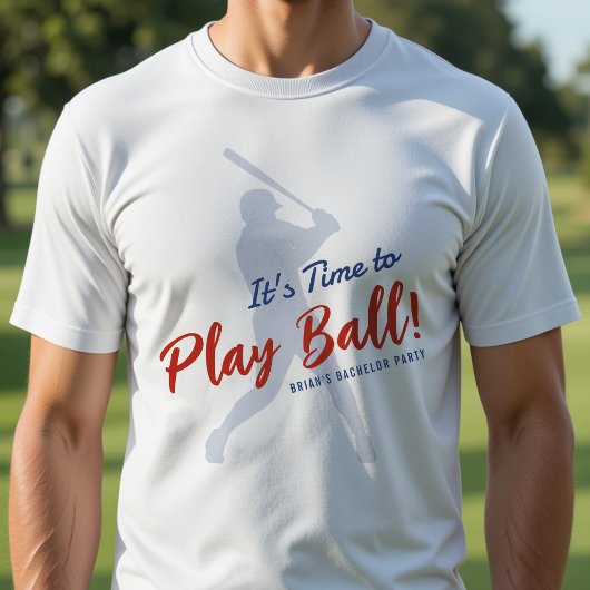 T-shirt Enterrement de vie de garçon de baseball Il est te