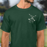 T-shirt Enterrement de vie de garçon de golf amusant Derni<br><div class="desc">Balancez-vous dans la fête ! Ce t-shirt de bachelor personnalisé avec un design à l'emplacement de la poche est drôle,  élégant et parfait pour les garçons d'honneur lors d'un week-end de golf.</div>