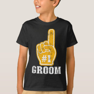 T-shirt Enterrement de vie de garçon doigt mousse orange M