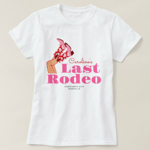 T-shirt Enterrement de vie de jeune fille Cowgirl Rose Rou