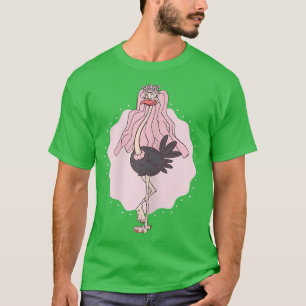 T-shirt Enterrement de vie de jeune fille drôle autruche f