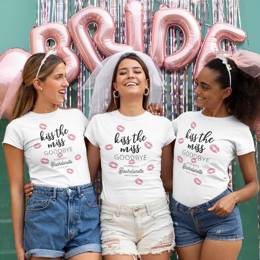 T-shirt Enterrement de Vie de Jeune Fille Kiss The Miss Go