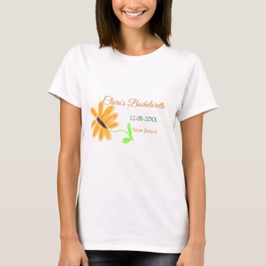 T-shirt enterrement de vie de jeune fille nom date lieu to (Devant)