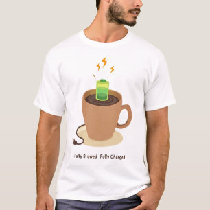 T-shirt Entièrement Chargé Niveau de batterie de café