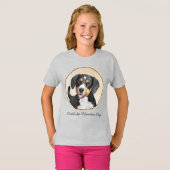 T-shirt Entlebucher Mountain Dog Painting Original Chien A (Devant entier)