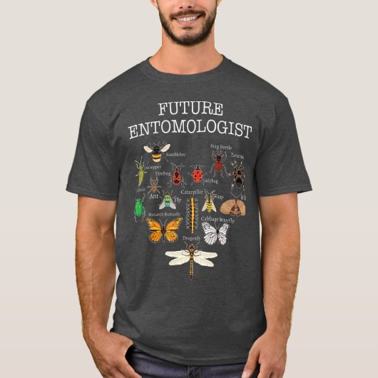 T-shirt Entomologiste Futur Types D'Insectes Bugs (Devant)