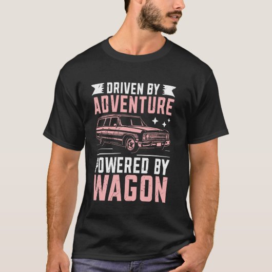 T-shirt Entraîné par l'aventure Propulsé par Wagon (Devant)