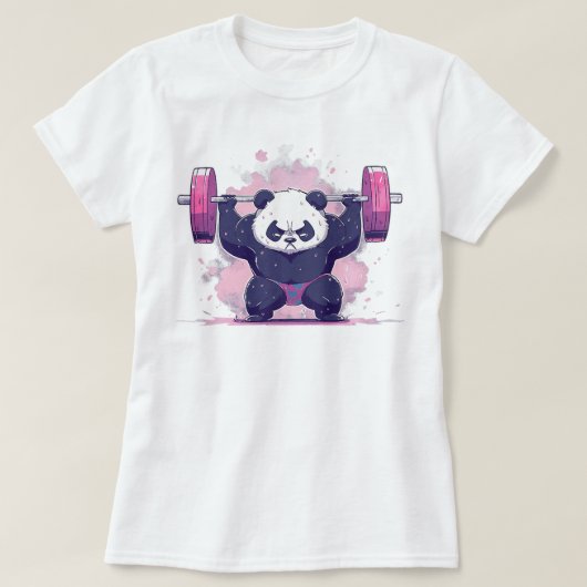 T-shirt Entraînement du poids Exercice solide Panda Ours (Design devant)