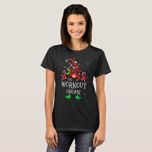 T-shirt Entraînement Gnome Buffalo Plaid Matching Family C (Devant entier)
