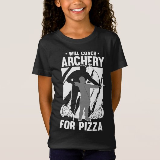 T-Shirt Entraînera Le Tir À L'Arc Pour La Pizza - Concours (Devant)