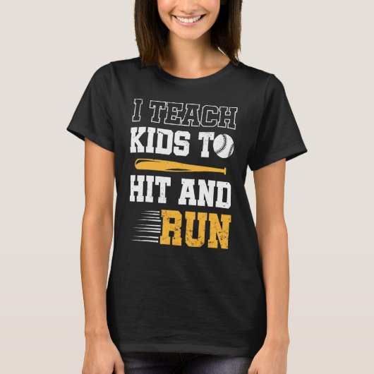T-shirt Entraîneur De Baseball J'Apprends Aux Enfants À Fr (Devant)