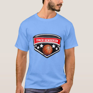 T-shirt Entraîneur de basket-ball rouge, noir et blanc per