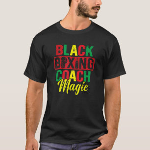 T-shirt Entraîneur de boxe noire Magic African American Bo