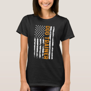 T-shirt Entraîneur de chien American Flag Entraînement Chi