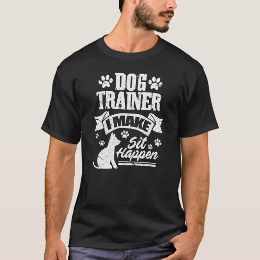 T-shirt Entraîneur de chien Je fais assis Happen Dog Entra (Devant)