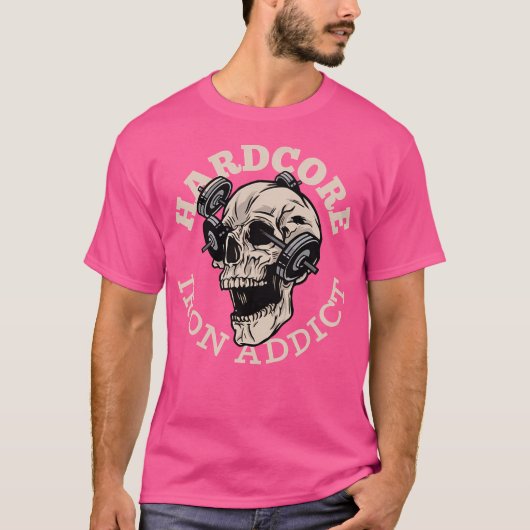 T-shirt Entraîneur de crâne addict de fer hardcore (Devant)