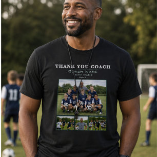 T-shirt Entraîneur de Football 4 Collage de Photos Merci