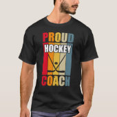 T-shirt Entraîneur de hockey fière couleur (Devant)