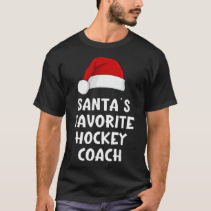 T-shirt Entraîneur de hockey préféré du Père Noël de Noël