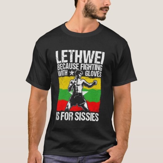 T-shirt Entraîneur de Lethwei Formation Boxe Birmane Boxe (Devant)