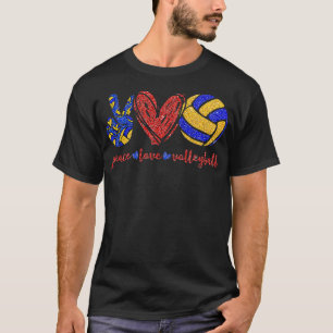 T-shirt Entraîneur de volley-ball de Peace Love