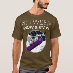 T-shirt Entre Neige Et Étoiles Astronaut Ski Snowboarder