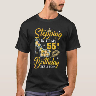 T-shirt Entrée Dans Mes 55 Anniversaires Comme Un Patron D