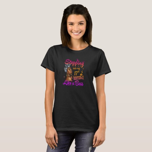 T-shirt Entrée Dans Mon 17E Anniversaire Comme Un Patron U (Devant entier)