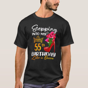 T-shirt Entrée Dans Mon 55E Anniversaire Comme Une Reine P