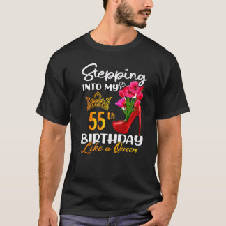T-shirt Entrée Dans Mon 55E Anniversaire Comme Une Reine P
