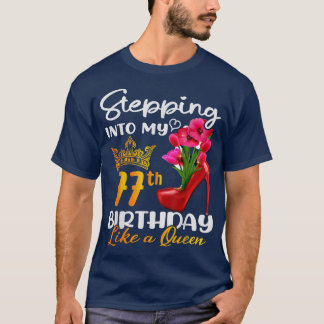 T-shirt Entrée En Mon 77E Anniversaire Comme Une Reine Pou